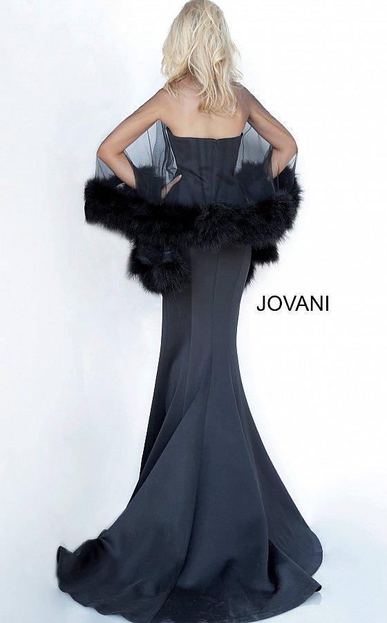 JVN By Jovani Long Formal Cape Evening Gown JVN1142 - The Dress Outlet Jovani