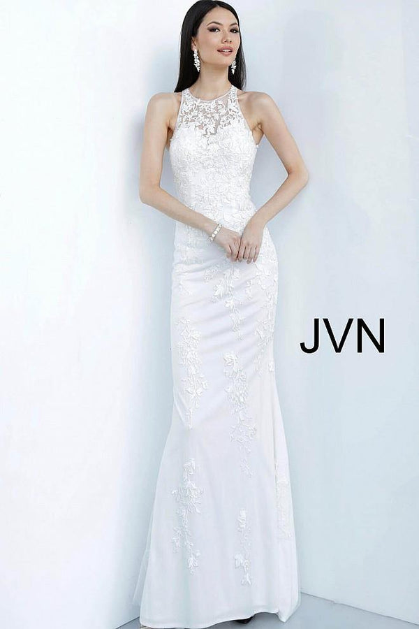 Jovani 1289 Long Halter Dress