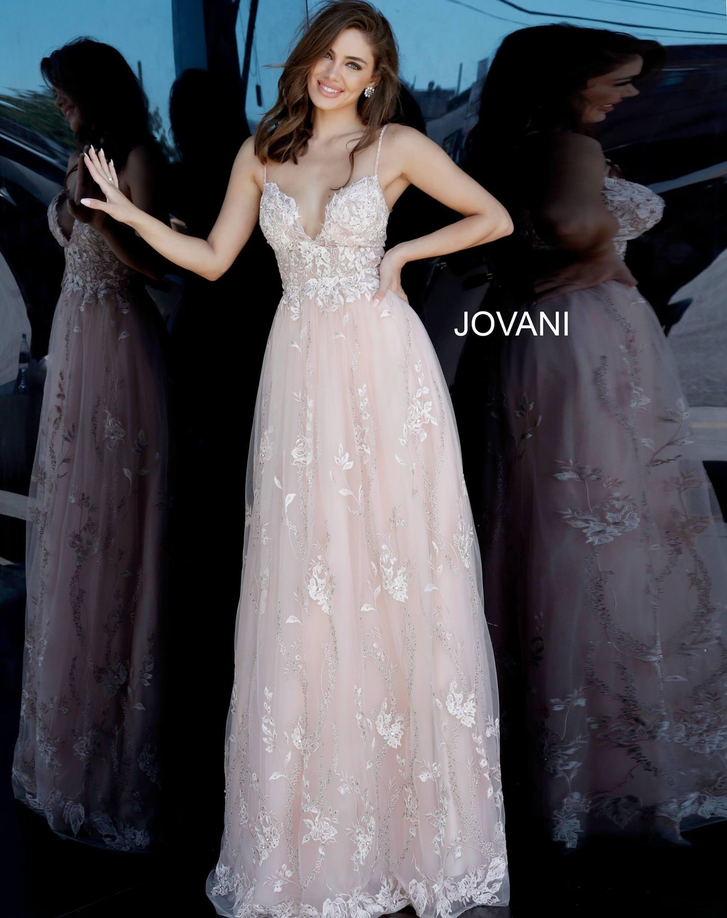 JVN By Jovani Long Formal Evening Prom Gown JVN1757 - The Dress Outlet Jovani
