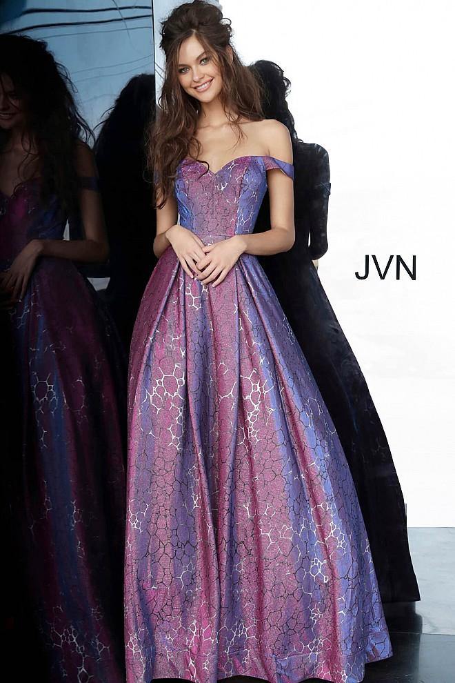 JVN By Jovani Long Prom Ball Gown JVN2013 Purple - The Dress Outlet Jovani