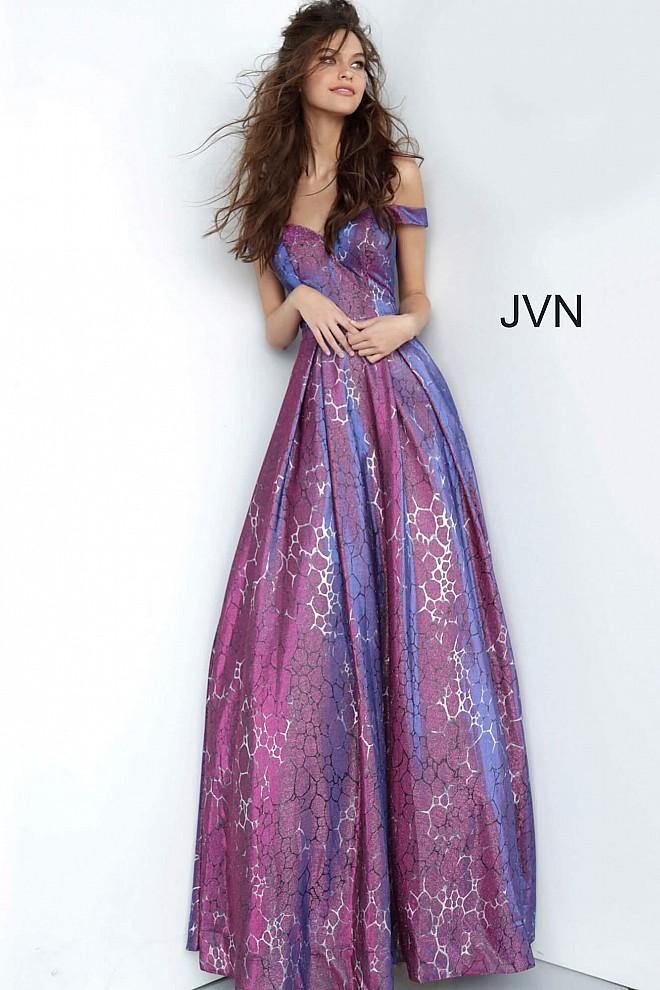 JVN By Jovani Long Prom Ball Gown JVN2013 Purple - The Dress Outlet Jovani