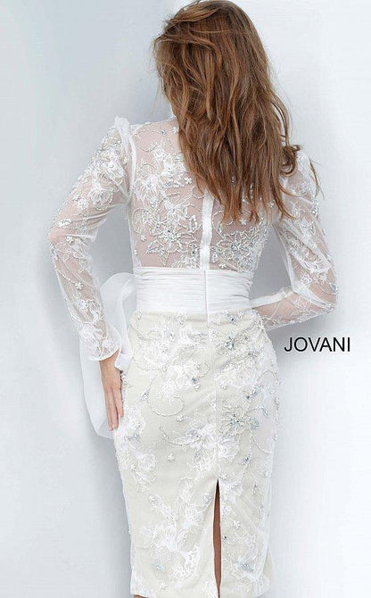 JVN by Jovani Short Cocktail Lace Dress JVN2033 - The Dress Outlet Jovani