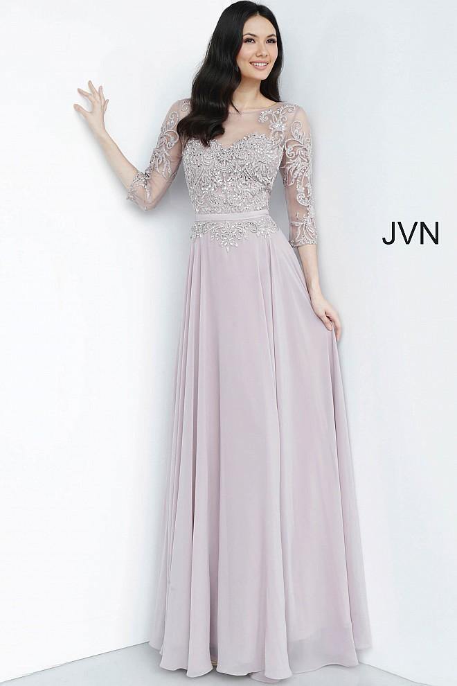 JVN by Jovani Long Formal Prom Gown JVN2167 Mauve - The Dress Outlet Jovani