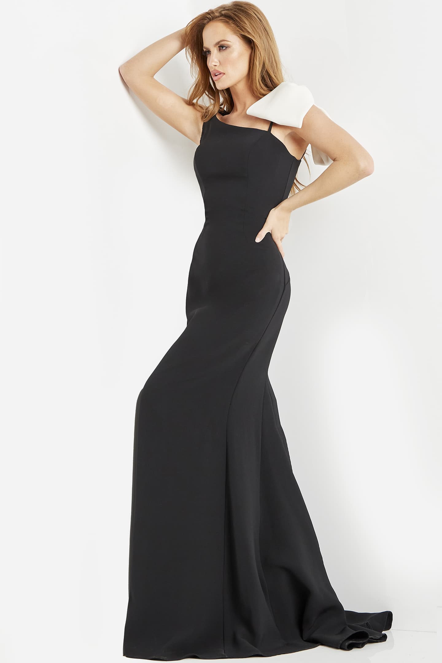 Formal Dresses Fitted Long Evening Formal Dress Black/Ivory 