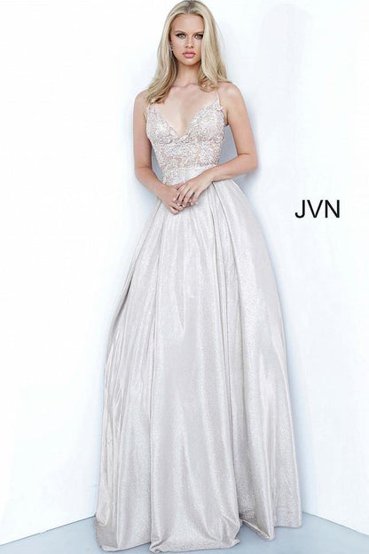 JVN By Jovani Long Spaghetti Strap Prom Ball Gown JVN2206 - The Dress Outlet Jovani