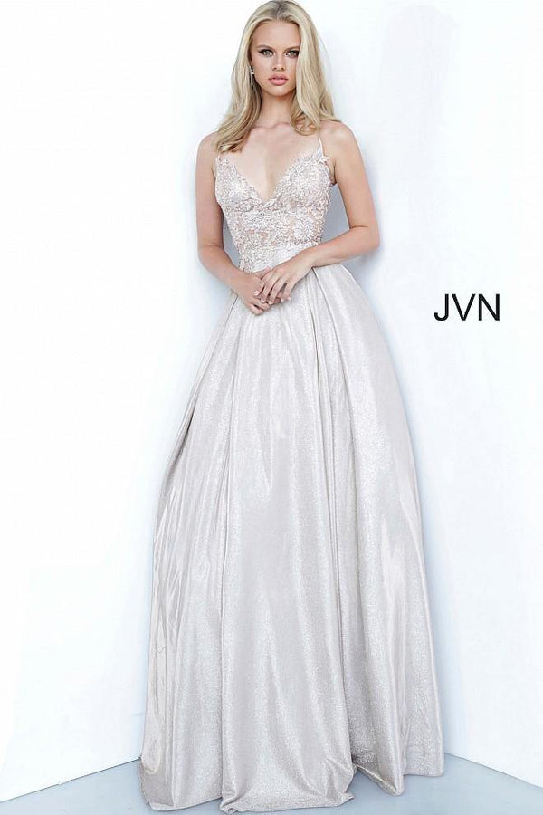 Jovani 2206 Long Spaghetti Strap Prom Ball Gown