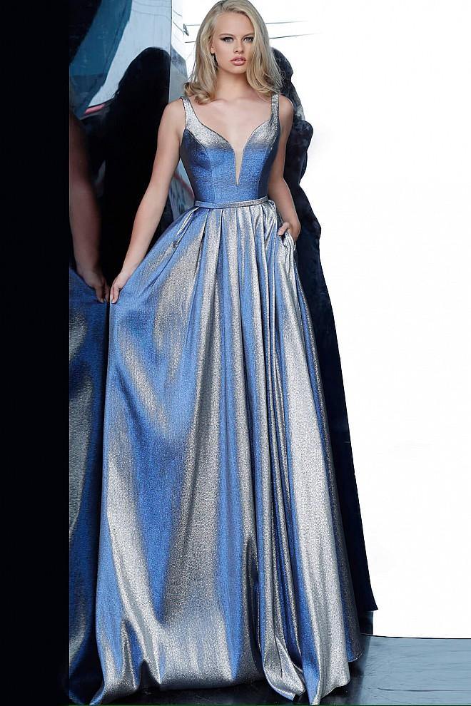 JVN By Jovani Long Prom Ball Gown JVN2229 Blue - The Dress Outlet Jovani