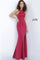 JVN By Jovani Long Halter Prom Dress JVN2281 Wine - The Dress Outlet Jovani