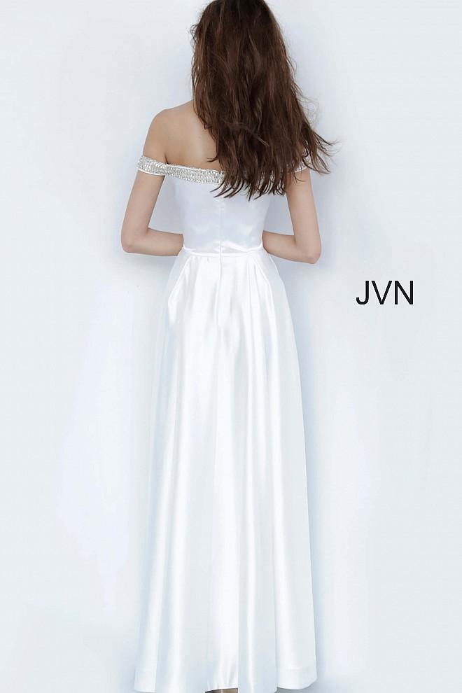 JVN By Jovani Long Wedding Dress JVN2282 Off White - The Dress Outlet Jovani