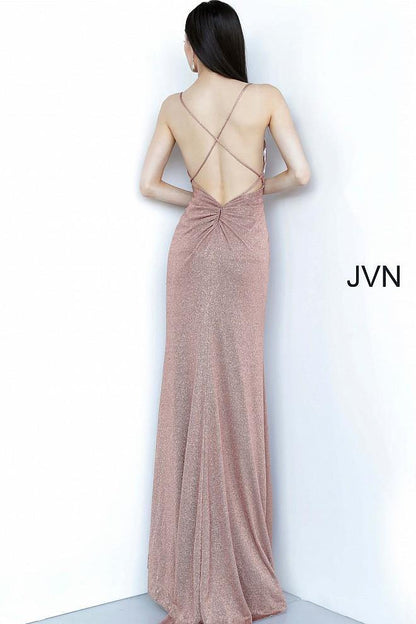 JVN By Jovani Long Formal Prom Dress JVN2375 Copper - The Dress Outlet Jovani