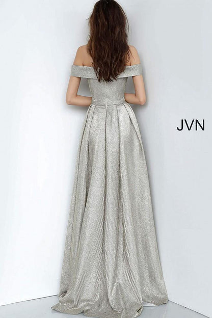 JVN By Jovani Long Prom Dress JVN2547 Light Gold - The Dress Outlet Jovani