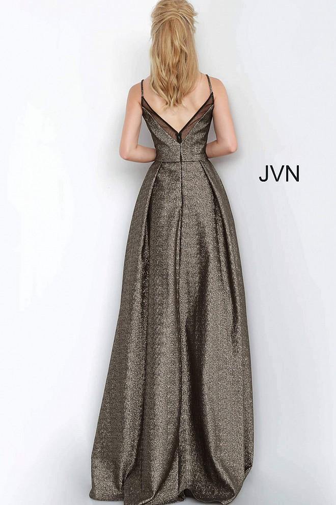 JVN By Jovani Long Prom Gown JVN2549 Black/Silver - The Dress Outlet Jovani