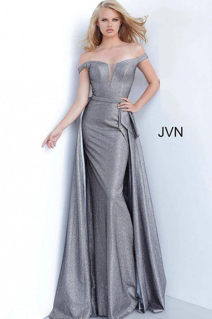 JVN By Jovani Off the Shoulder V Neck Prom Dress JVN2560 - The Dress Outlet Jovani