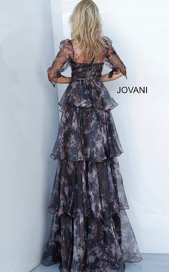 JVN By Jovani Long Formal Floral Dress JVN2621 - The Dress Outlet Jovani