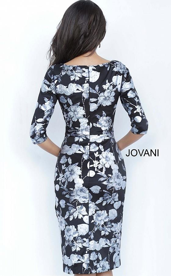 Jovani Three Quarter Sleeve Floral Dress JVN2914 - The Dress Outlet