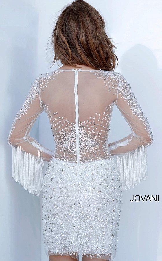 JVN by Jovani Short Cocktail Beaded Dress JVN3152 - The Dress Outlet Jovani