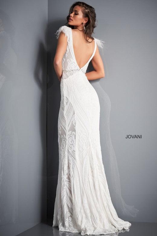 Jovani 3180 Long Cap Sleeve Prom Dress