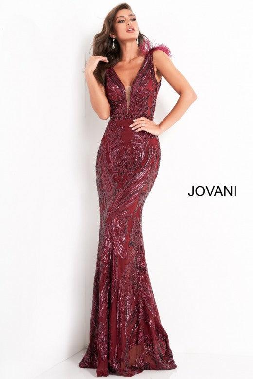 Jovani 3180 Long Cap Sleeve Prom Dress
