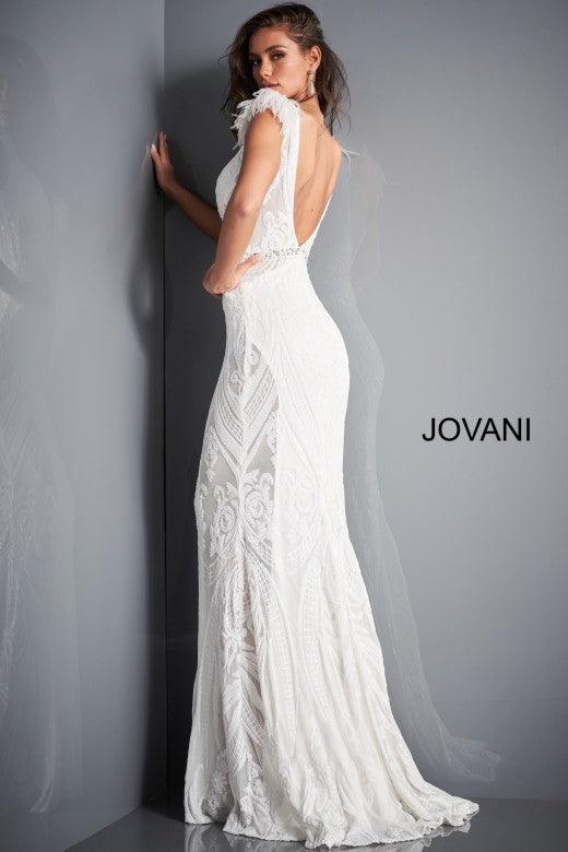 Jovani 3180 Long Cap Sleeve Prom Dress