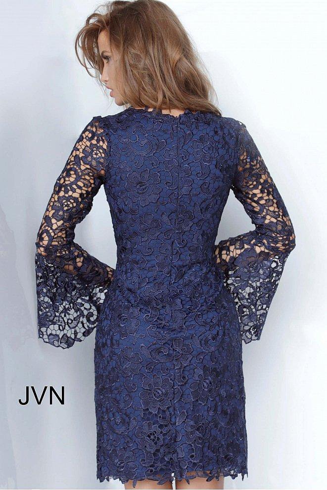 JVN By Jovani Short Cocktail Lace Dress JVN3221 - The Dress Outlet Jovani