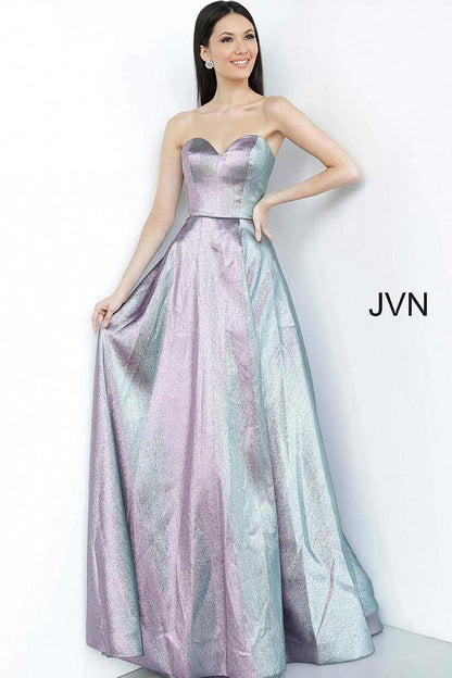 JVN By Jovani Long Formal Prom Dress JVN3775 Purple - The Dress Outlet Jovani