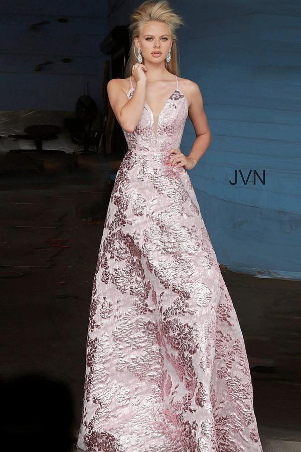 Jovani 3820 A Line Plunging Neckline Prom Long Gown