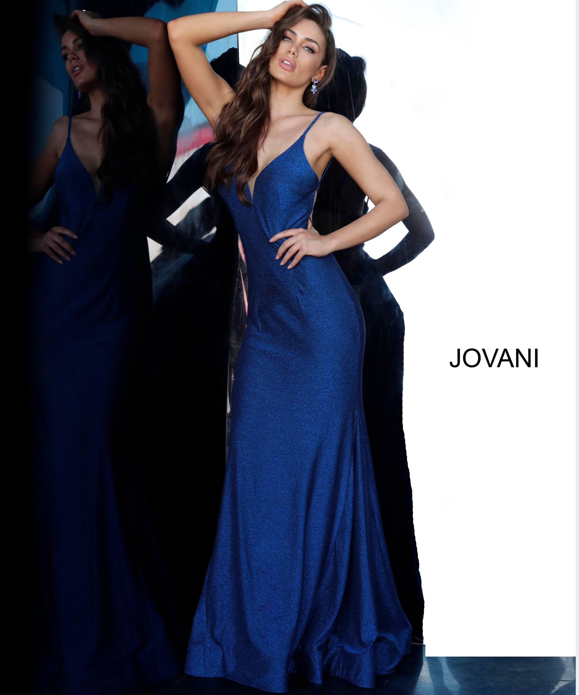Jovani 4221 Long Formal Glitter Prom Gown