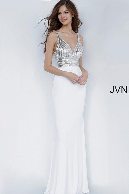 JVN By Jovani Prom Long Formal Dress JVN4240 Ivory - The Dress Outlet Jovani