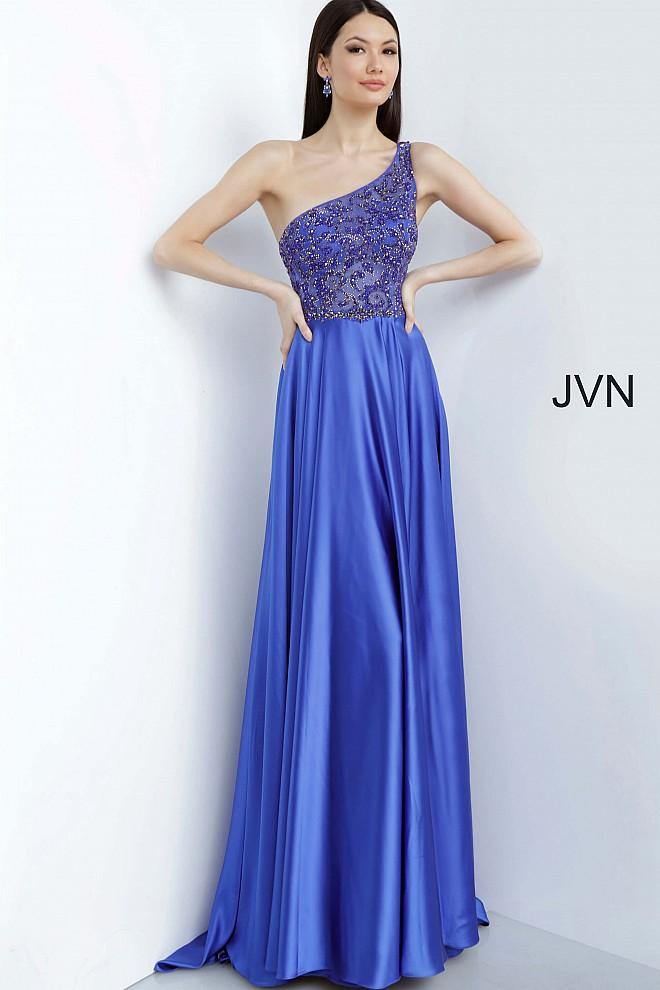 JVN By Jovani Long Prom Formal Dress JVN4277 Royal - The Dress Outlet Jovani
