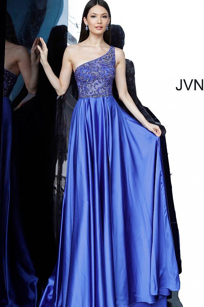 JVN By Jovani Long Prom Formal Dress JVN4277 Royal - The Dress Outlet Jovani
