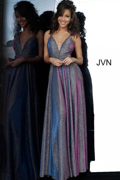 JVN By Jovani Long Formal Prom Dress JVN4280 Purple - The Dress Outlet Jovani