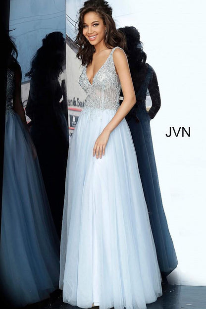 JVN By Jovani Long Prom Gown JVN4379 Perriwinkle - The Dress Outlet Jovani