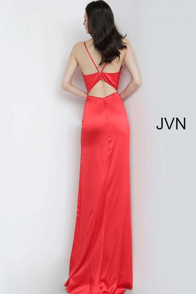 JVN By Jovani Long Sexy Prom Dress JVN4390 Red - The Dress Outlet Jovani