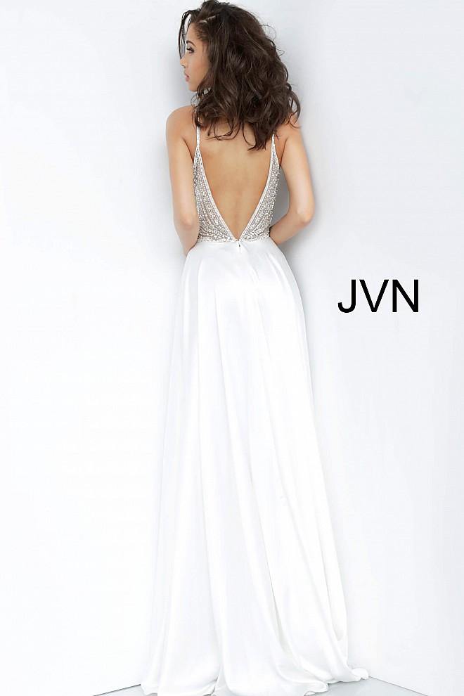 JVN By Jovani Sexy Prom Long Gown JVN4405 Off White - The Dress Outlet Jovani