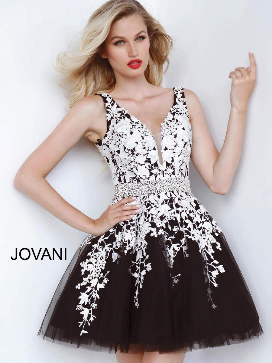 Black Jovani 4625 Short Cocktail Prom Dress