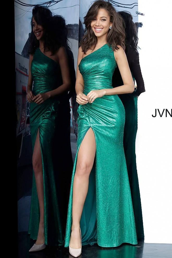 JVN By Jovani Long Formal One Shoulder Prom Gown JVN4734 - The Dress Outlet Jovani