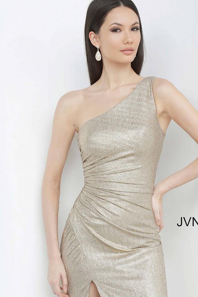 JVN By Jovani Long Formal One Shoulder Prom Gown JVN4734 - The Dress Outlet Jovani