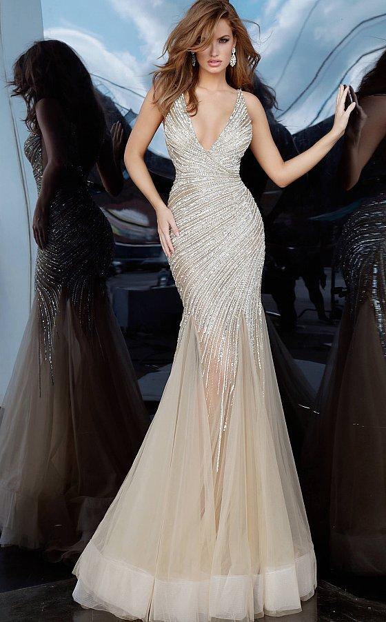 Jovani 4741 Long Formal Beaded Prom Dress