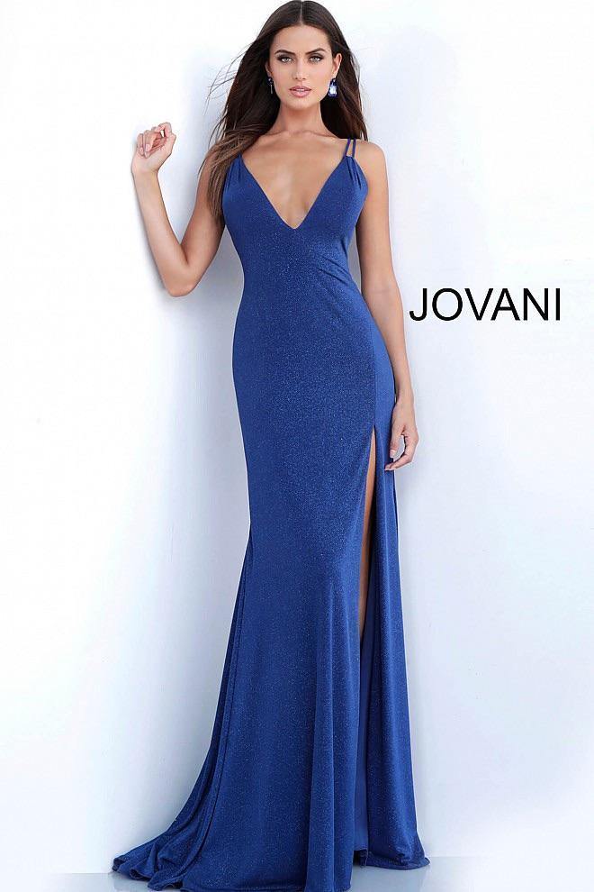 JVN By Jovani Long Fitted Prom Dress JVN58557 Navy - The Dress Outlet Jovani