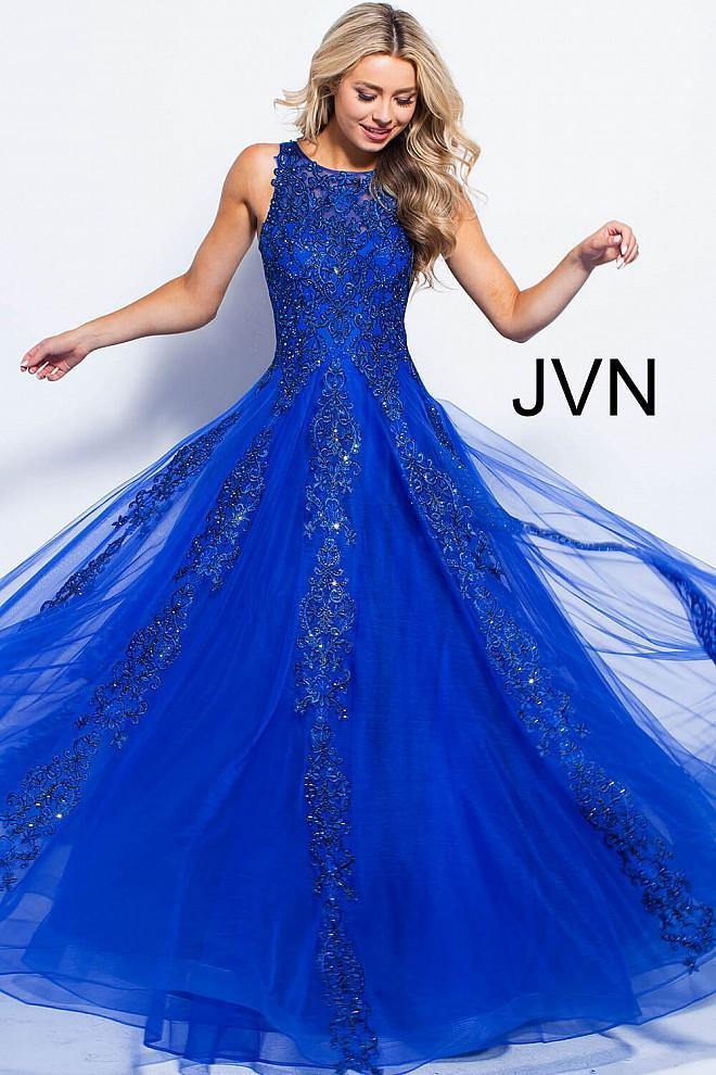 JVN By Jovani Long Sleeveless Prom Ball Gown JVN59046 - The Dress Outlet Jovani