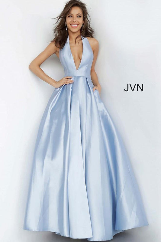 JVN By Jovani Long Ball Gown JVN60772 Light Blue - The Dress Outlet Jovani