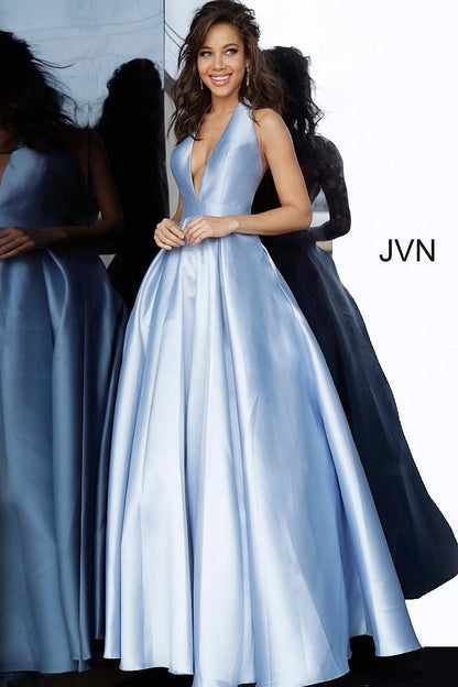 JVN By Jovani Long Ball Gown JVN60772 Light Blue - The Dress Outlet Jovani