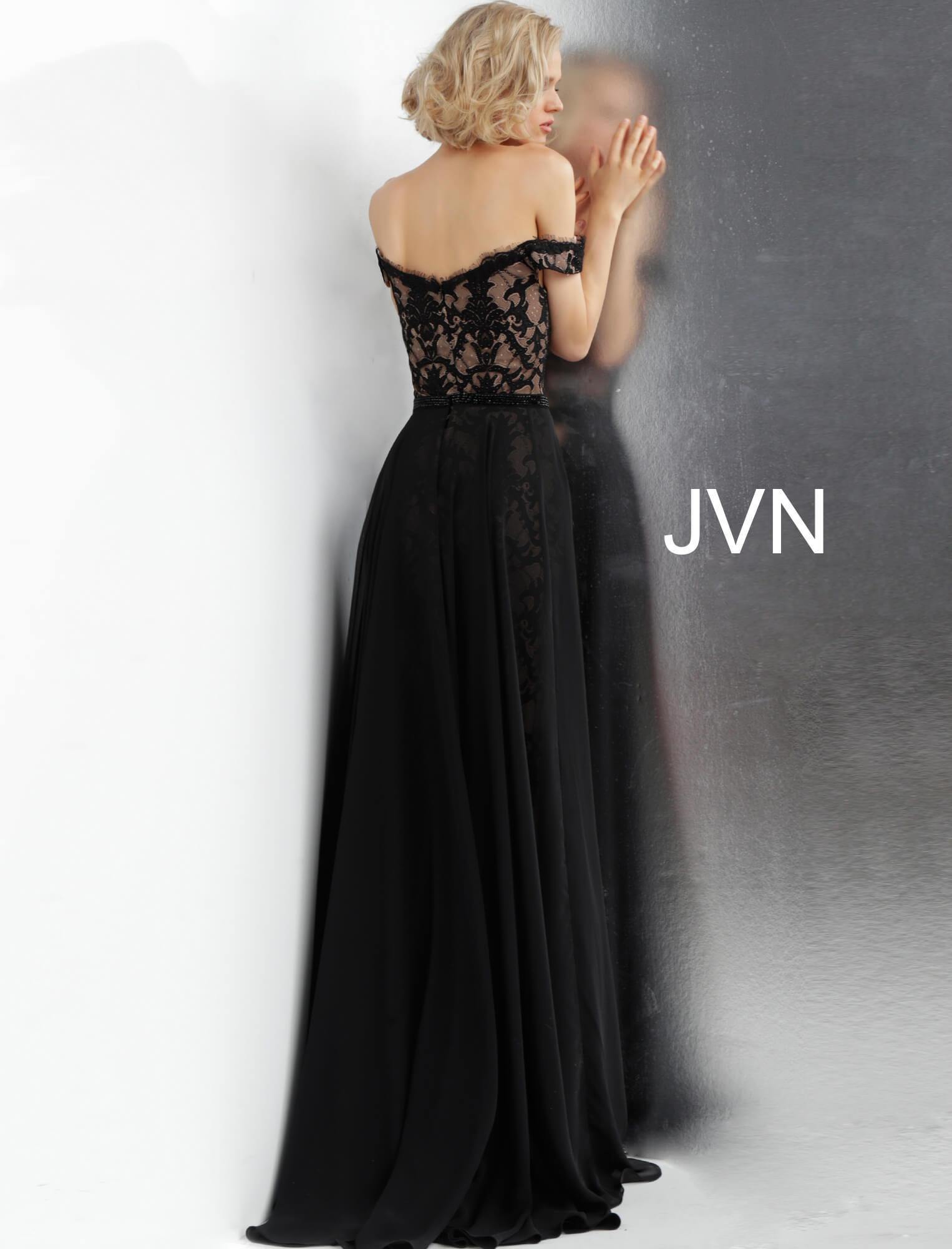 JVN By Jovani Off the Shoulder Lace Prom Dress JVN62489 - The Dress Outlet Jovani