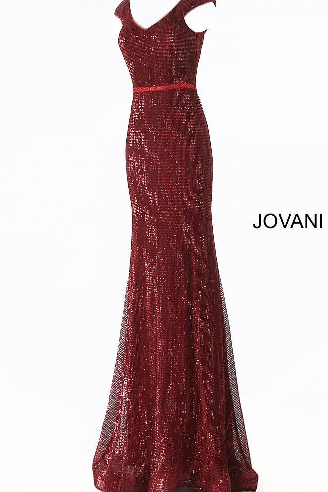 JVN By Jovani Long Cap Sleeve Fitted Prom Dress JVN62499 - The Dress Outlet Jovani