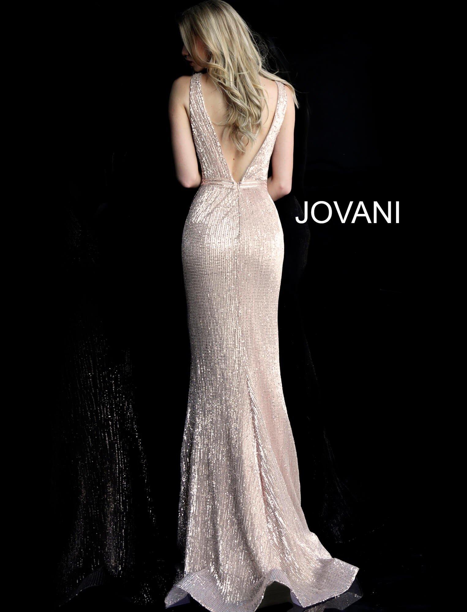 JVN By Jovani Long Prom Gown JVN62507 Champagne - The Dress Outlet Jovani