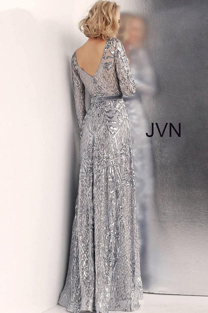 JVN by Jovani Long Sleeve Embellished Prom Long Gown JVN62711 - The Dress Outlet Jovani
