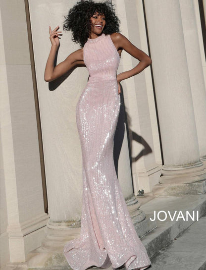 JVN By Jovani Prom Long Dress JVN63552 Light Pink - The Dress Outlet Jovani