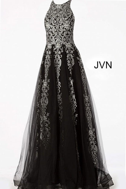 JVN By Jovani Long Formal A Line Prom Dress JVN64157 - The Dress Outlet Jovani