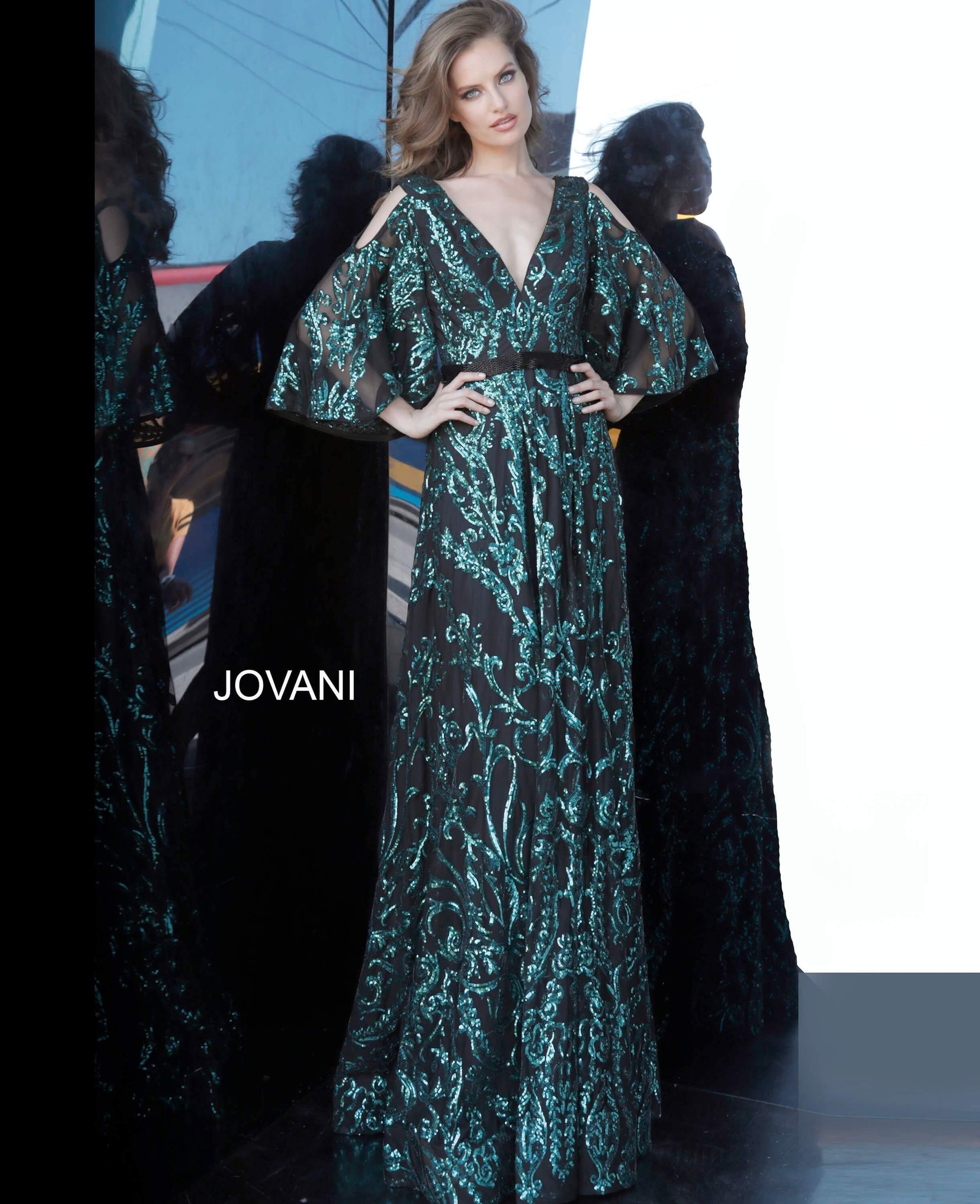 Black Emerald Jovani 64550 Long Formal Evening Dress for $330.0 – The ...