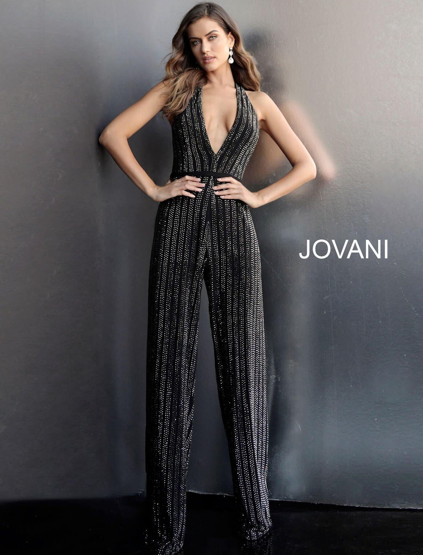 Jovani Beaded Prom Jumpsuit JVN65051 - The Dress Outlet